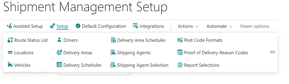 Screeshot of Clever Shipment Management Setup Page