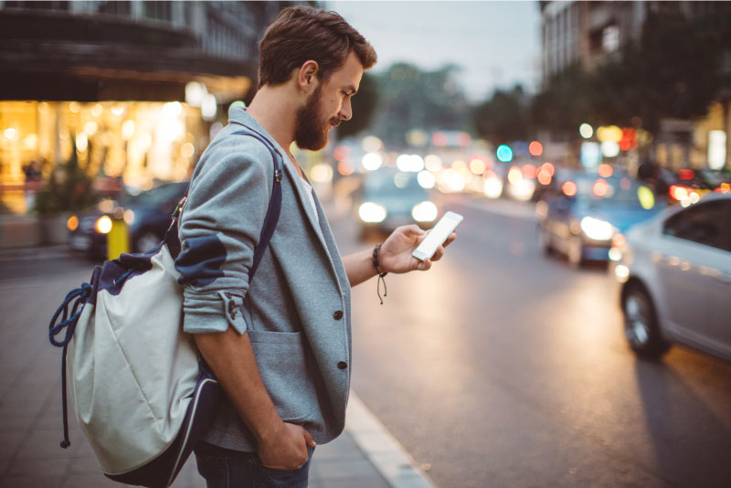 Person looking at phone